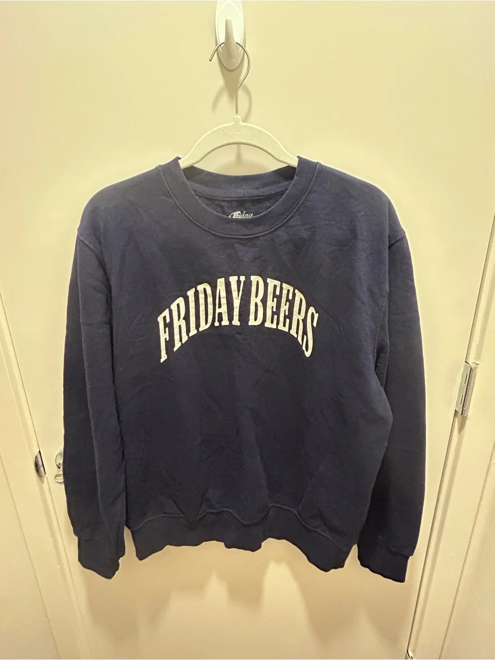Navy Crewneck Pullover Sweatshirt